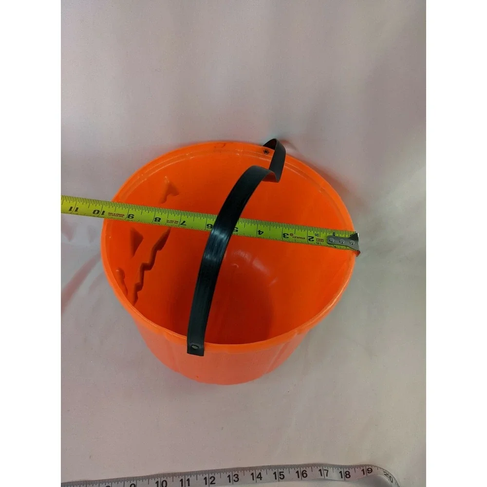 Large Pumpkin Jack o‎ Lantern Treat Bucket 10 Inch Diameter 8 Inch Tall